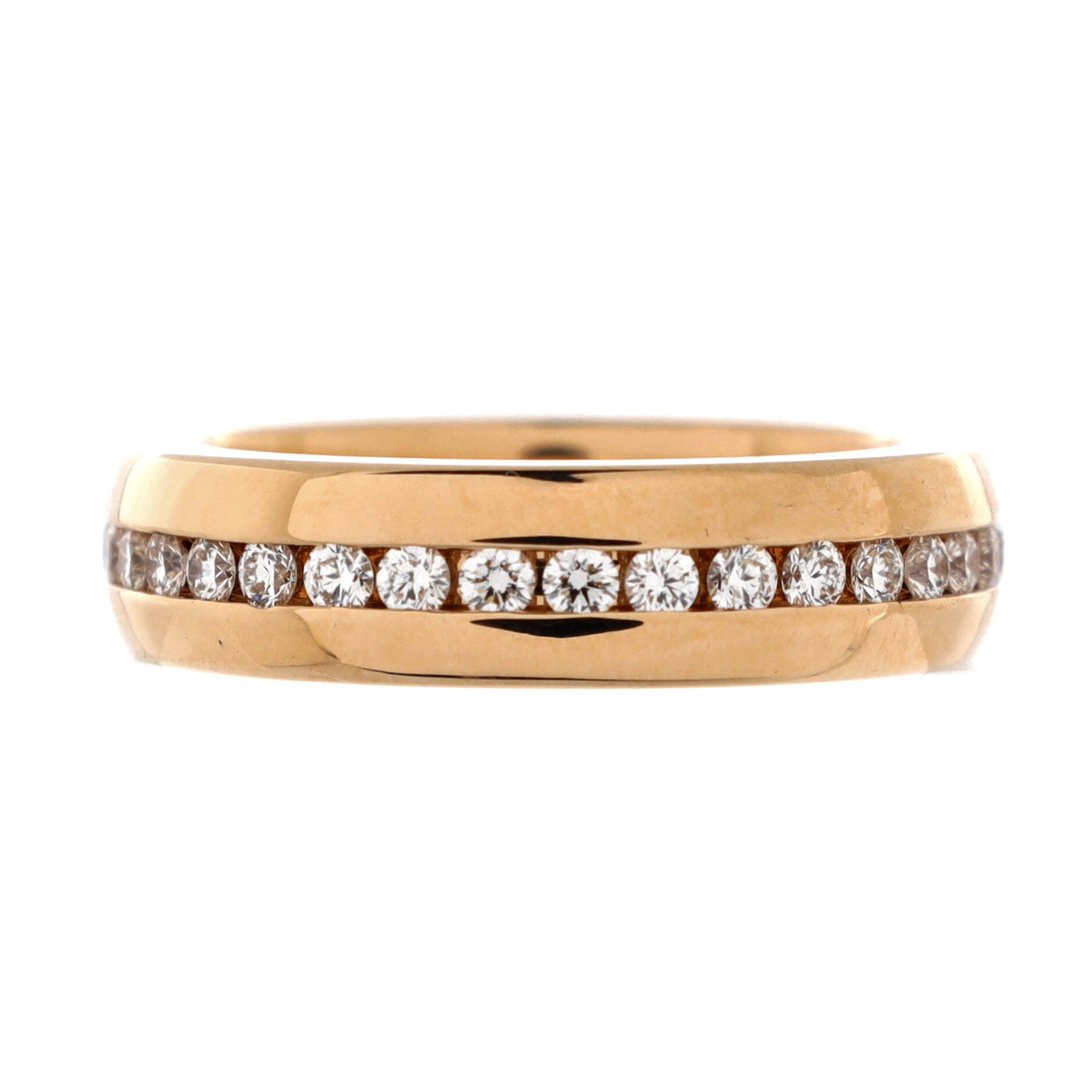 HW Logo Band Ring 18K Rose Gold and Diamonds