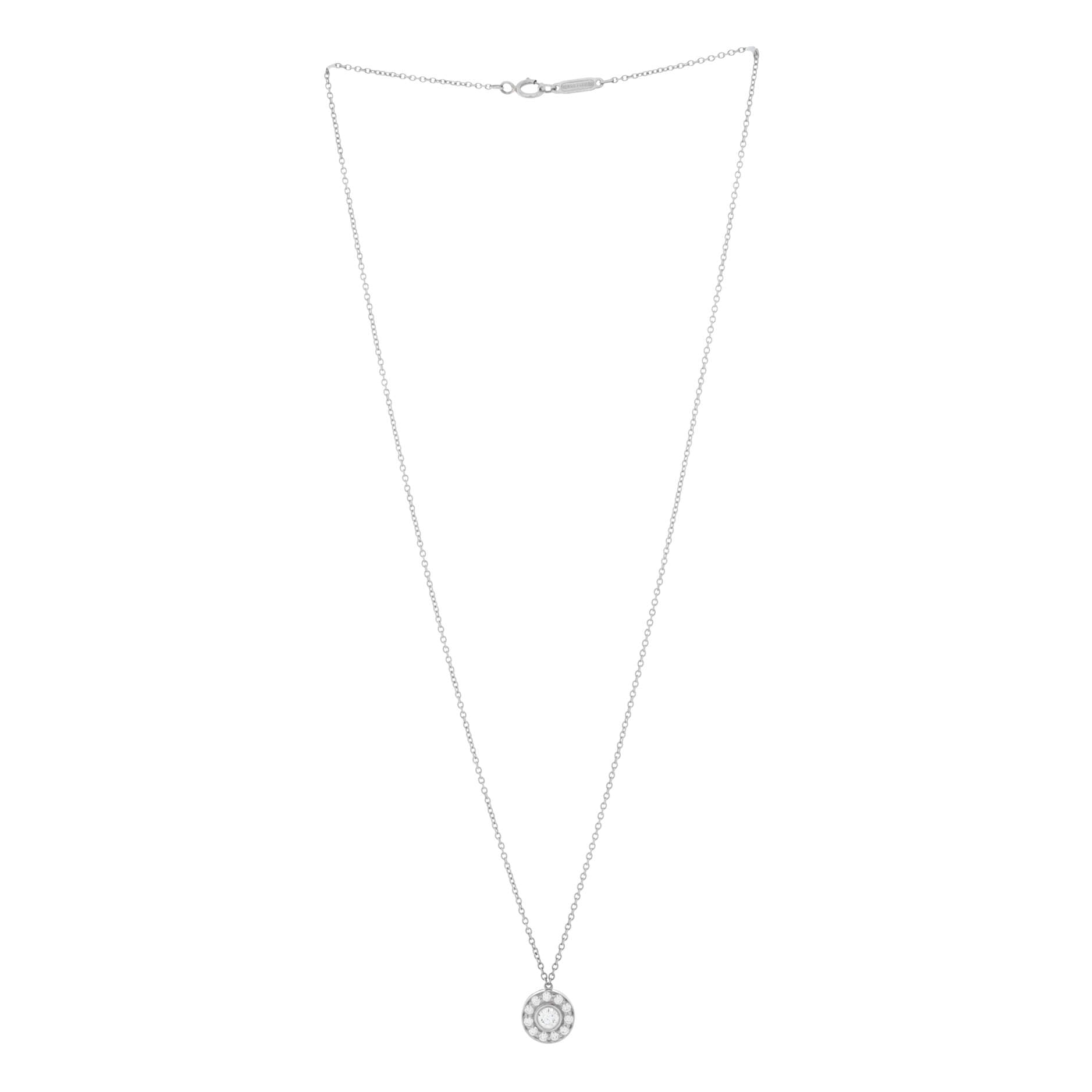 Circlet Pendant Necklace Platinum with Diamonds 0.26CT