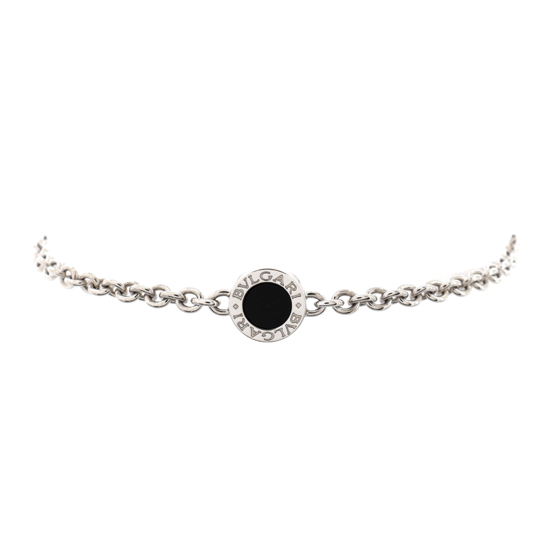 Bvlgari Bvlgari 3 Station Bracelet 18K White Gold with Onyx