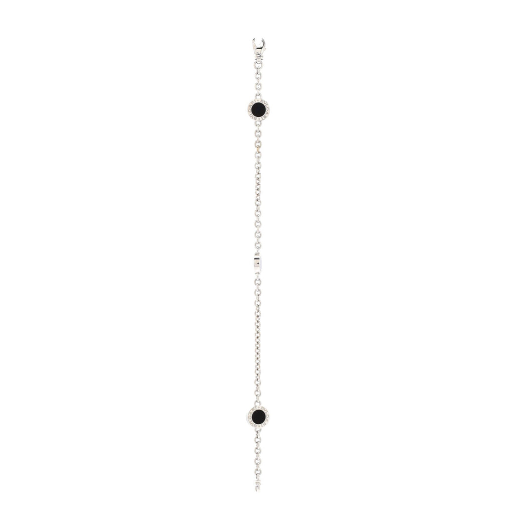 Bvlgari Bvlgari 3 Station Bracelet 18K White Gold with Onyx