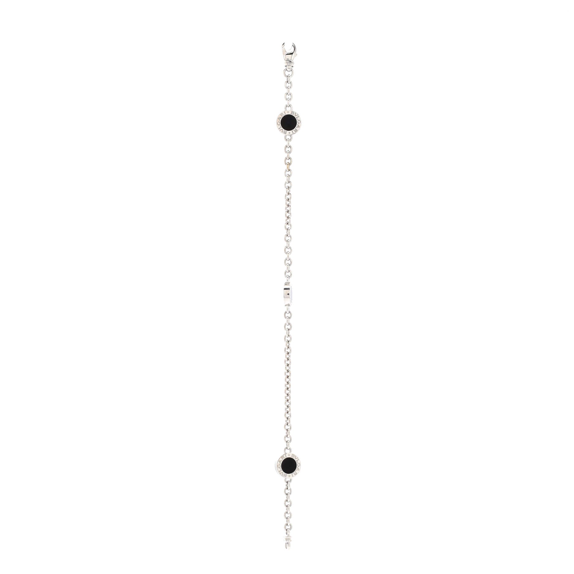 Bvlgari Bvlgari 3 Station Bracelet 18K White Gold with Onyx