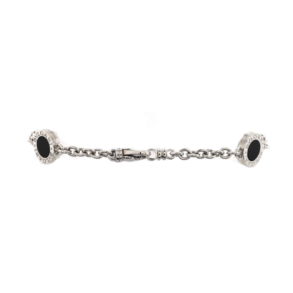 Bvlgari Bvlgari 3 Station Bracelet 18K White Gold with Onyx