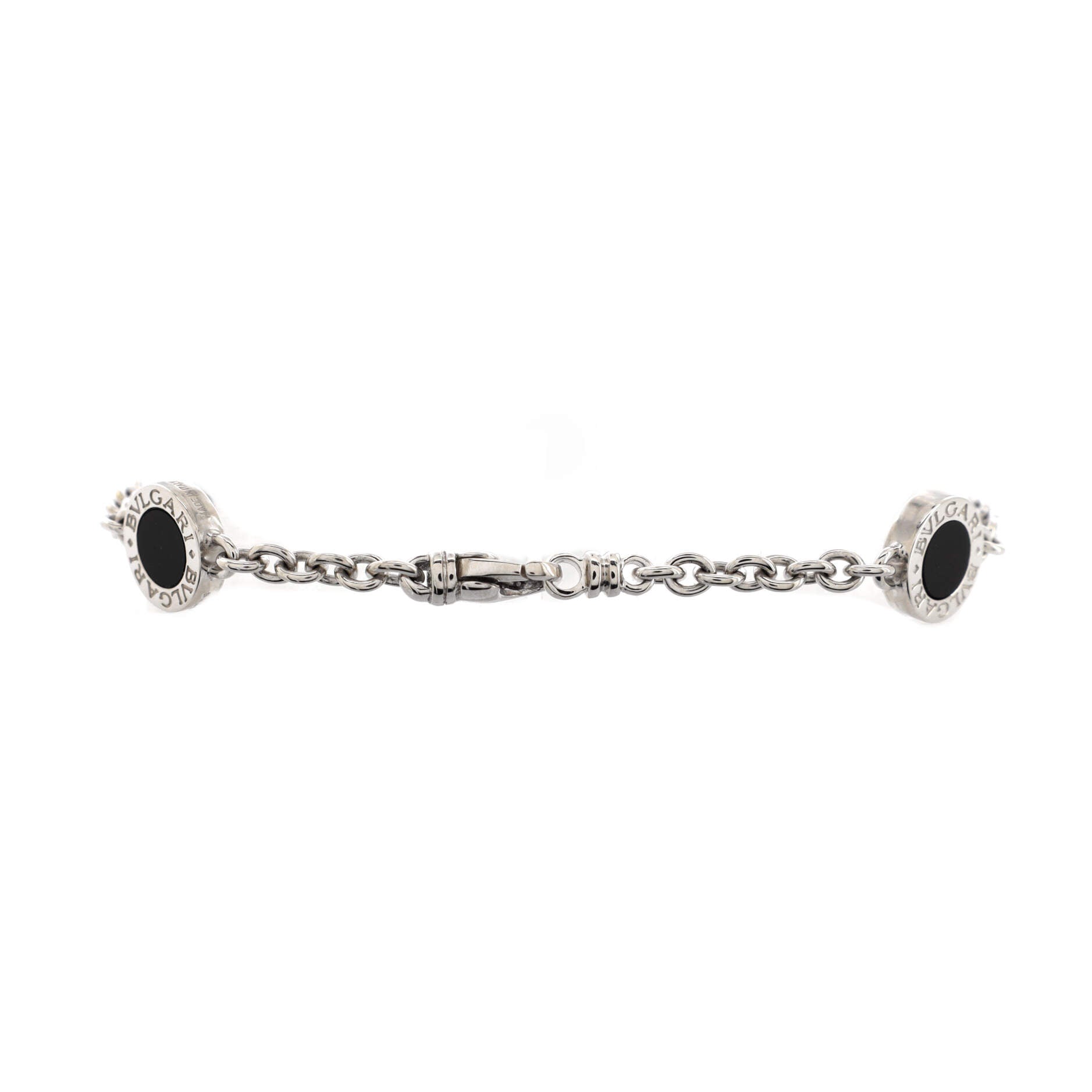 Bvlgari Bvlgari 3 Station Bracelet 18K White Gold with Onyx
