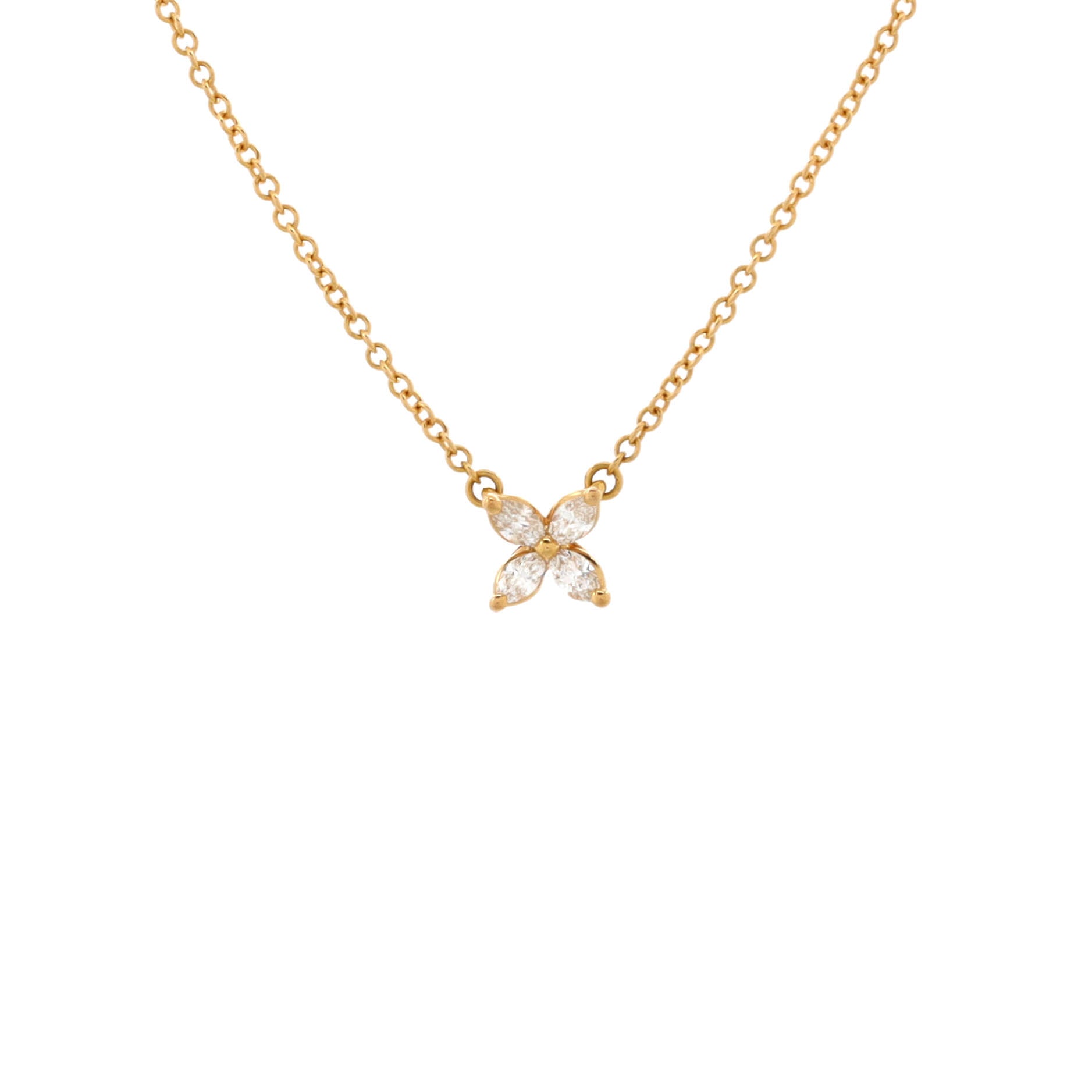 Victoria Pendant Necklace 18K Rose Gold with Diamonds Mini