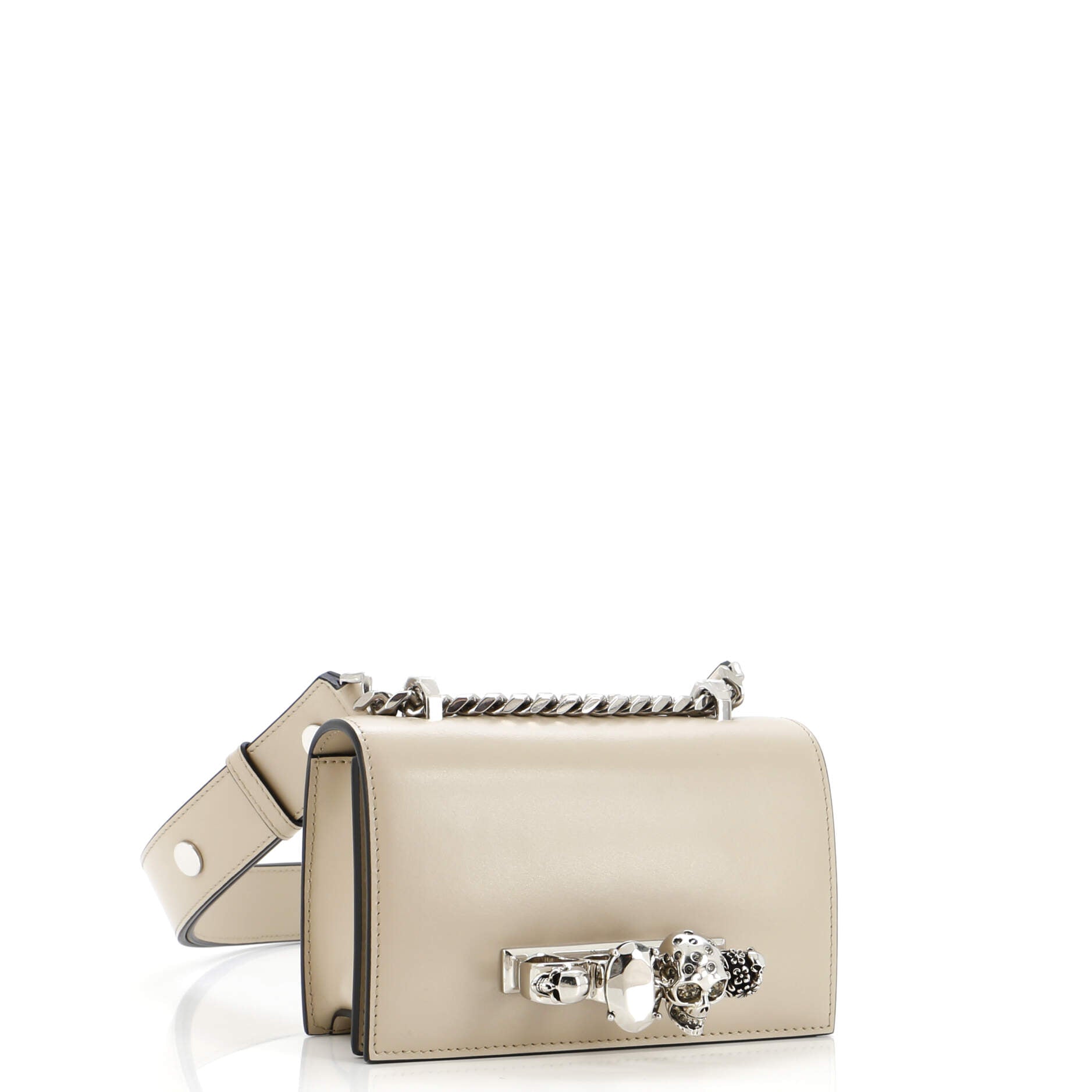 Biker Jewelled Flap Satchel Leather Mini