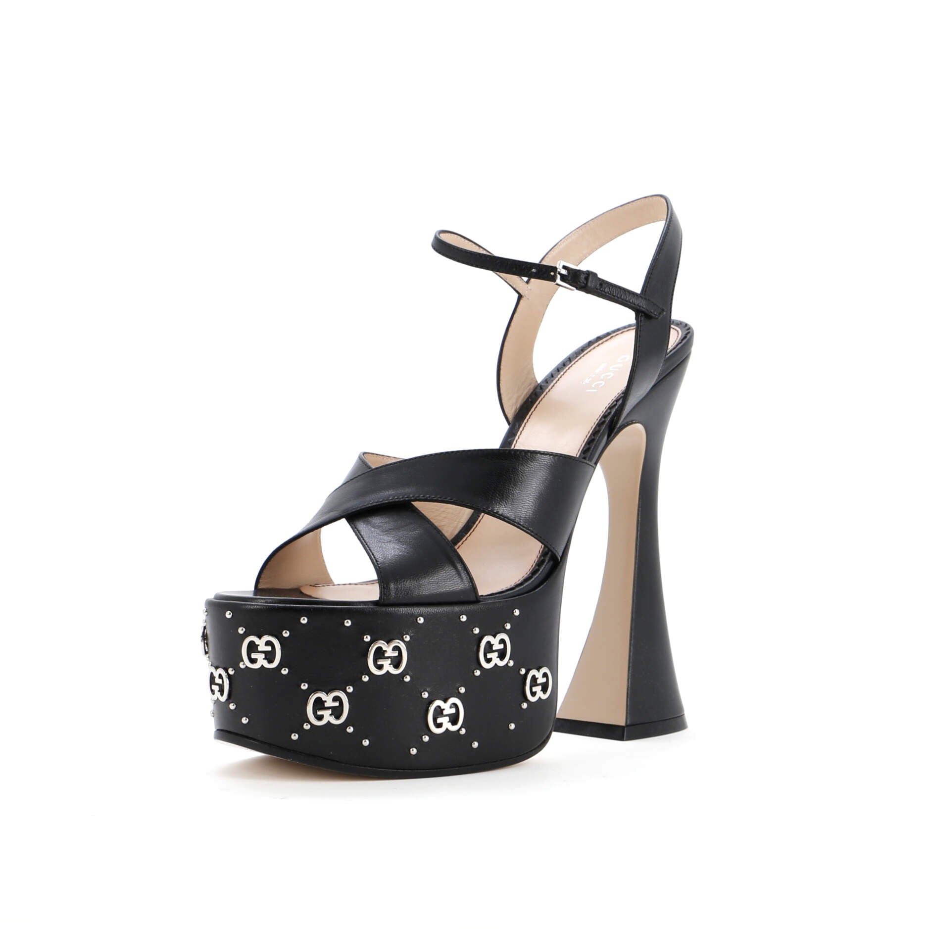 Women's Janaya GG Studded Platform Sandals Leather
