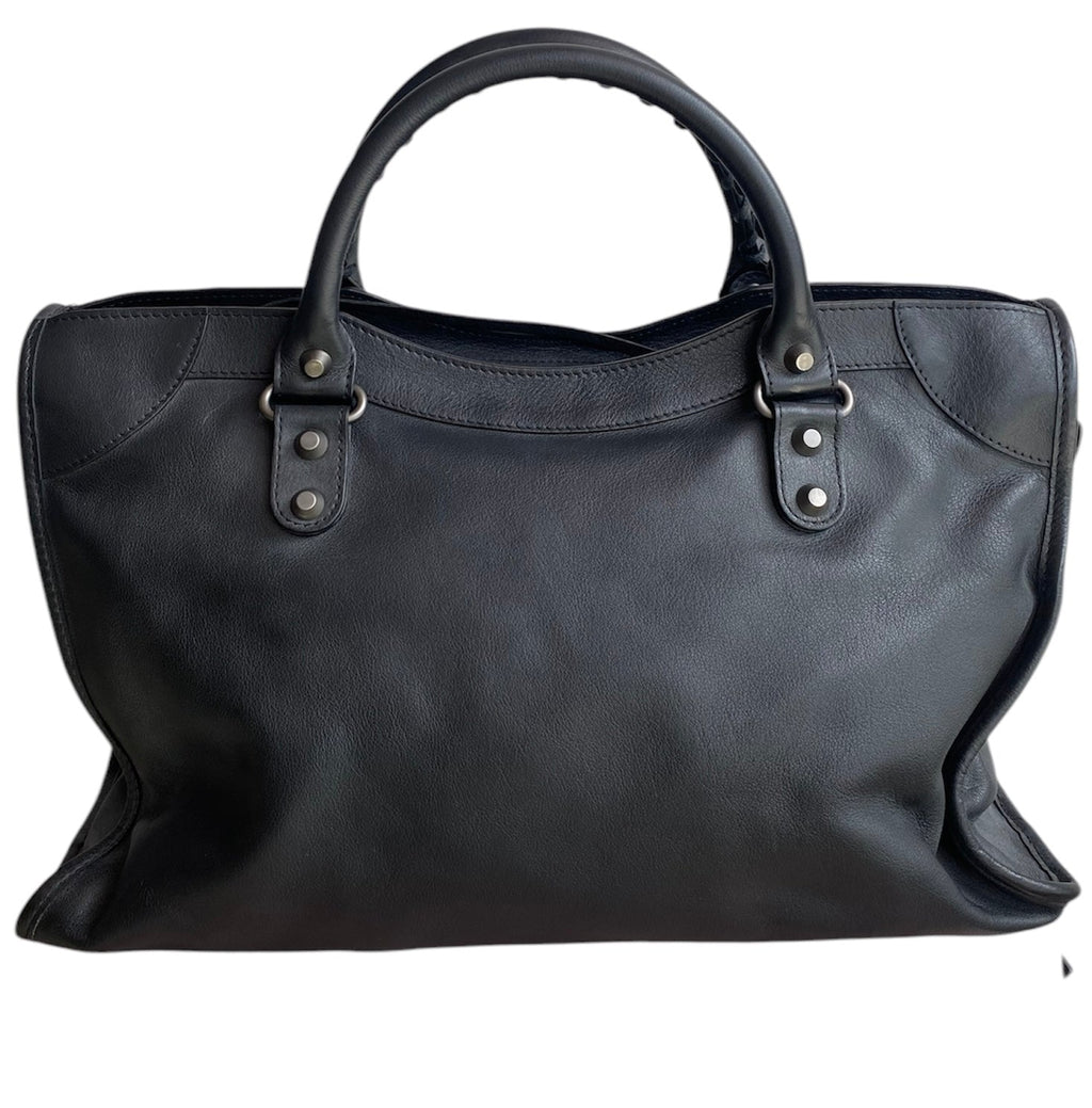Balenciaga Black Leather City Bag