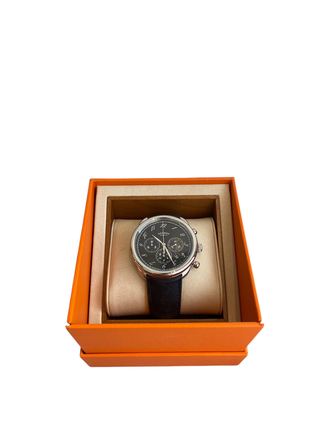 Hermes Black Arceau Chrono Watch
