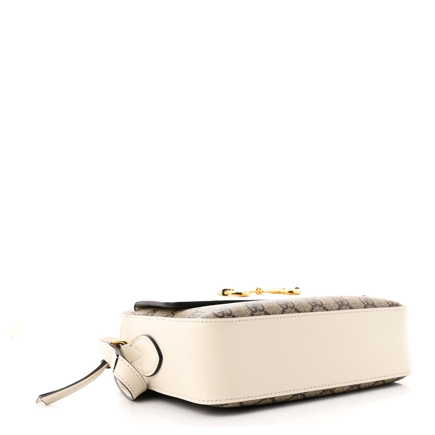 GG Supreme Monogram Small Horsebit 1955 Shoulder Bag Beige Mystic White