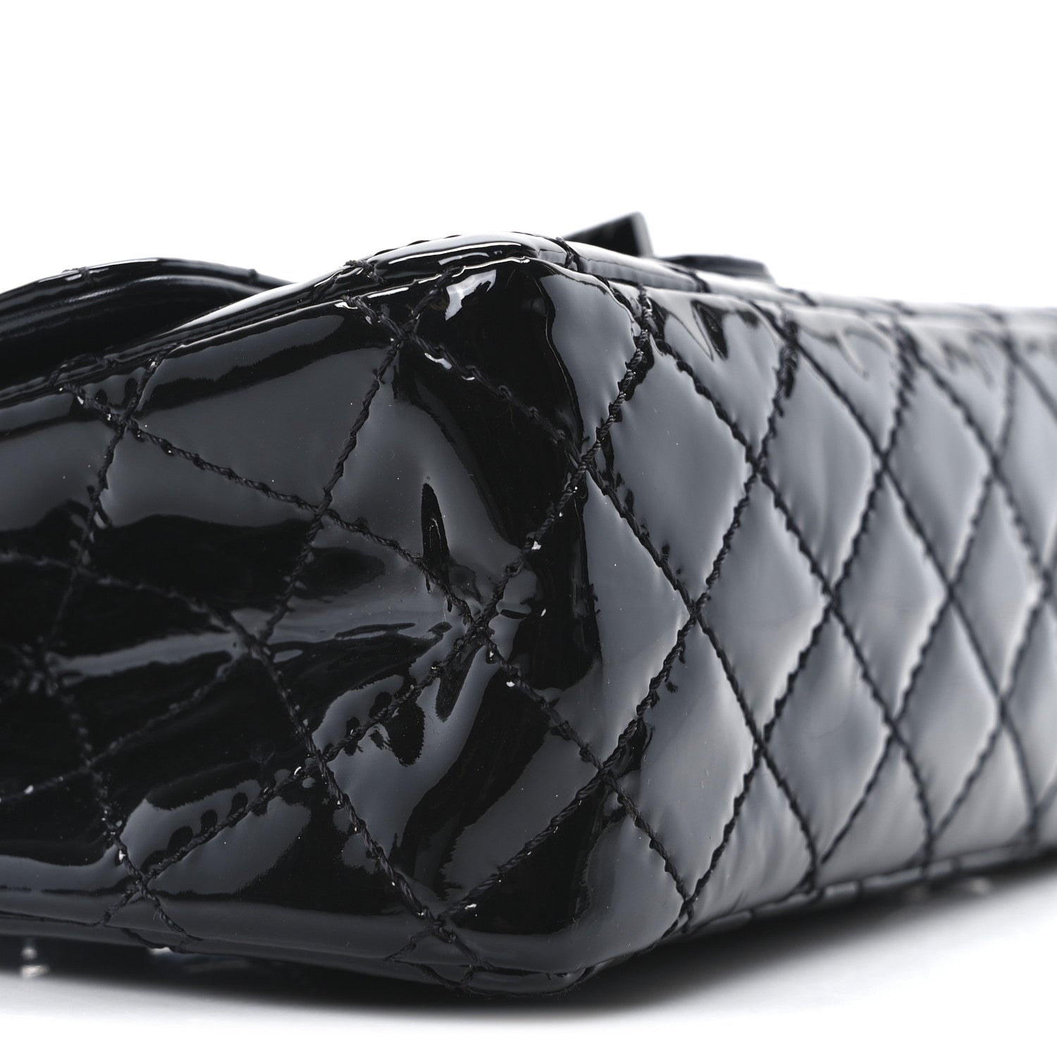 Patent Calfskin Quilted 2.55 Reissue Mini Flap So Black