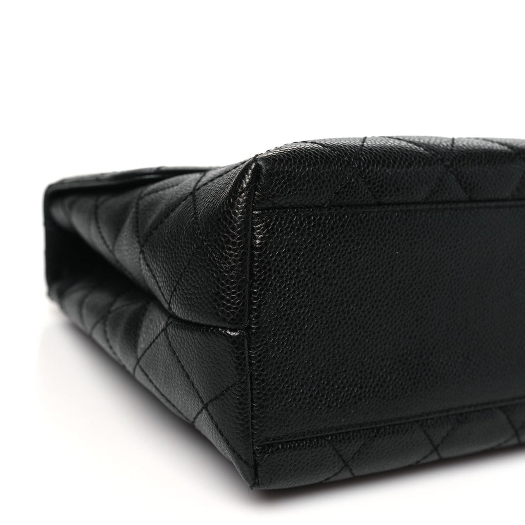 Caviar Quilted Jumbo Kelly Flap Black