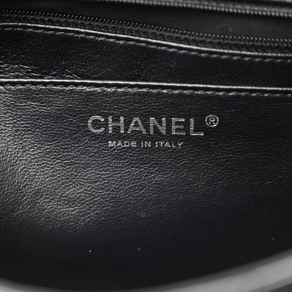Patent Quilted Jumbo Single Flap Black