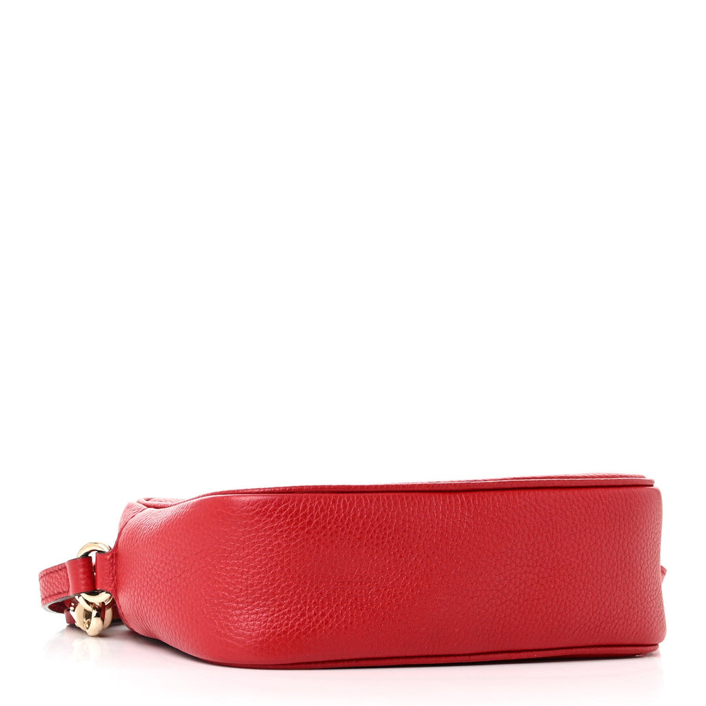 Pebbled Calfskin Small Soho Disco Bag Vibrant Red