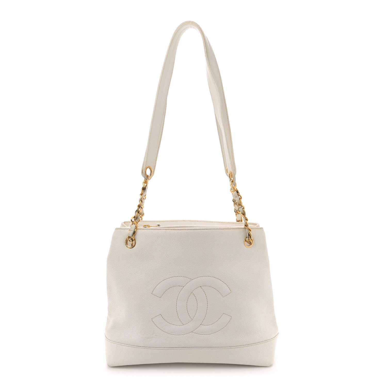 Caviar CC Shoulder Bag White