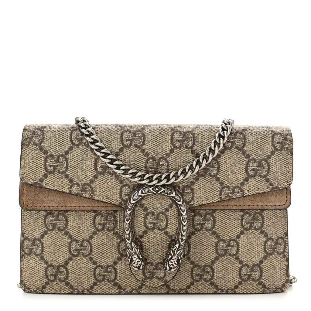 GG Supreme Monogram Super Mini Dionysus Shoulder Bag Taupe