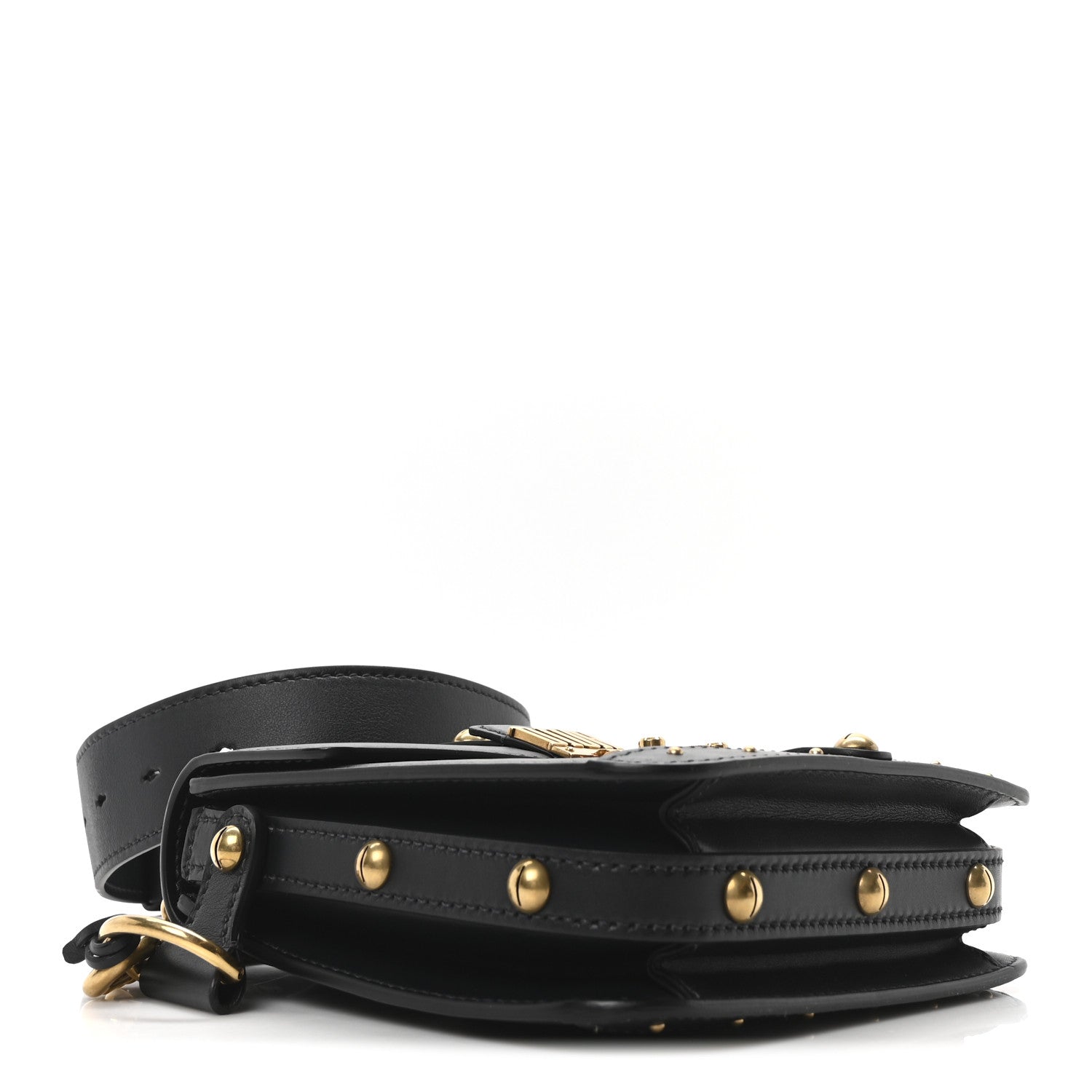 Calfskin Studded Square Dioraddict Flap Black