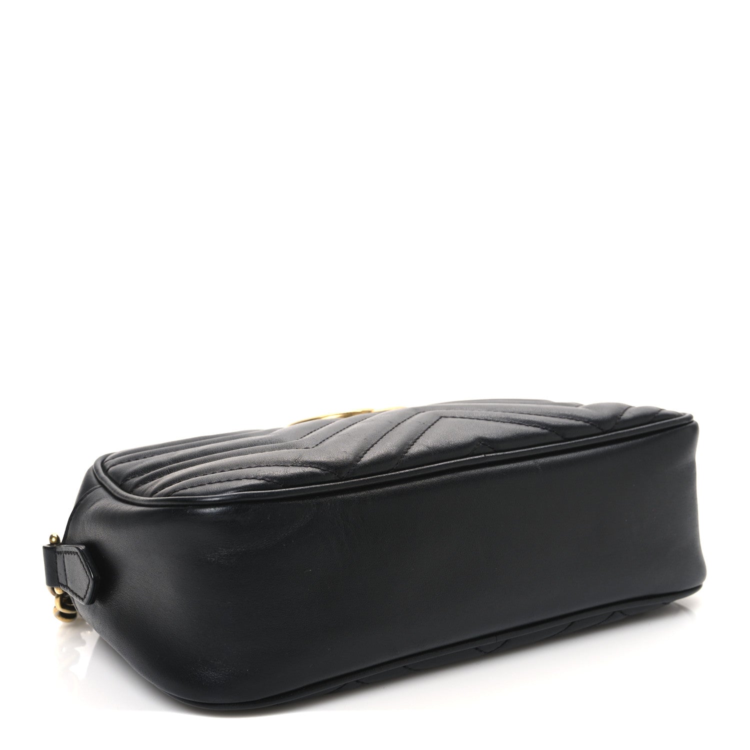 Calfskin Matelasse Small GG Marmont Chain Shoulder Bag Black