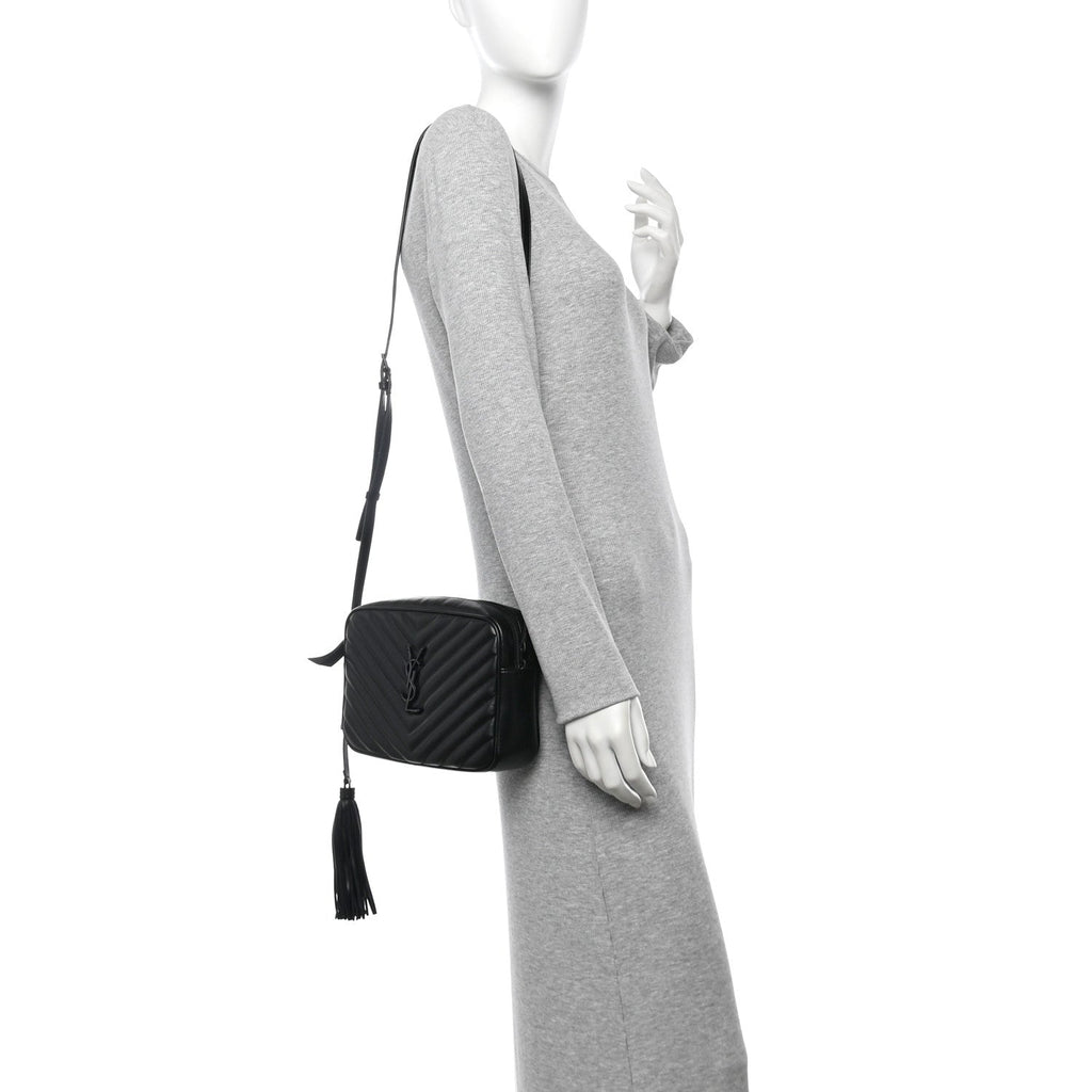 Calfskin Matelasse Monogram Monochrome Lou Camera Bag Black
