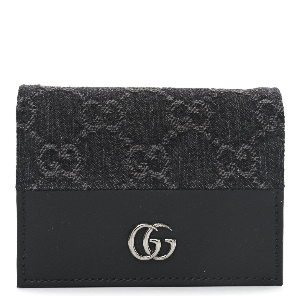 Denim GG Supreme Monogram Calfskin GG Marmont  Case Black