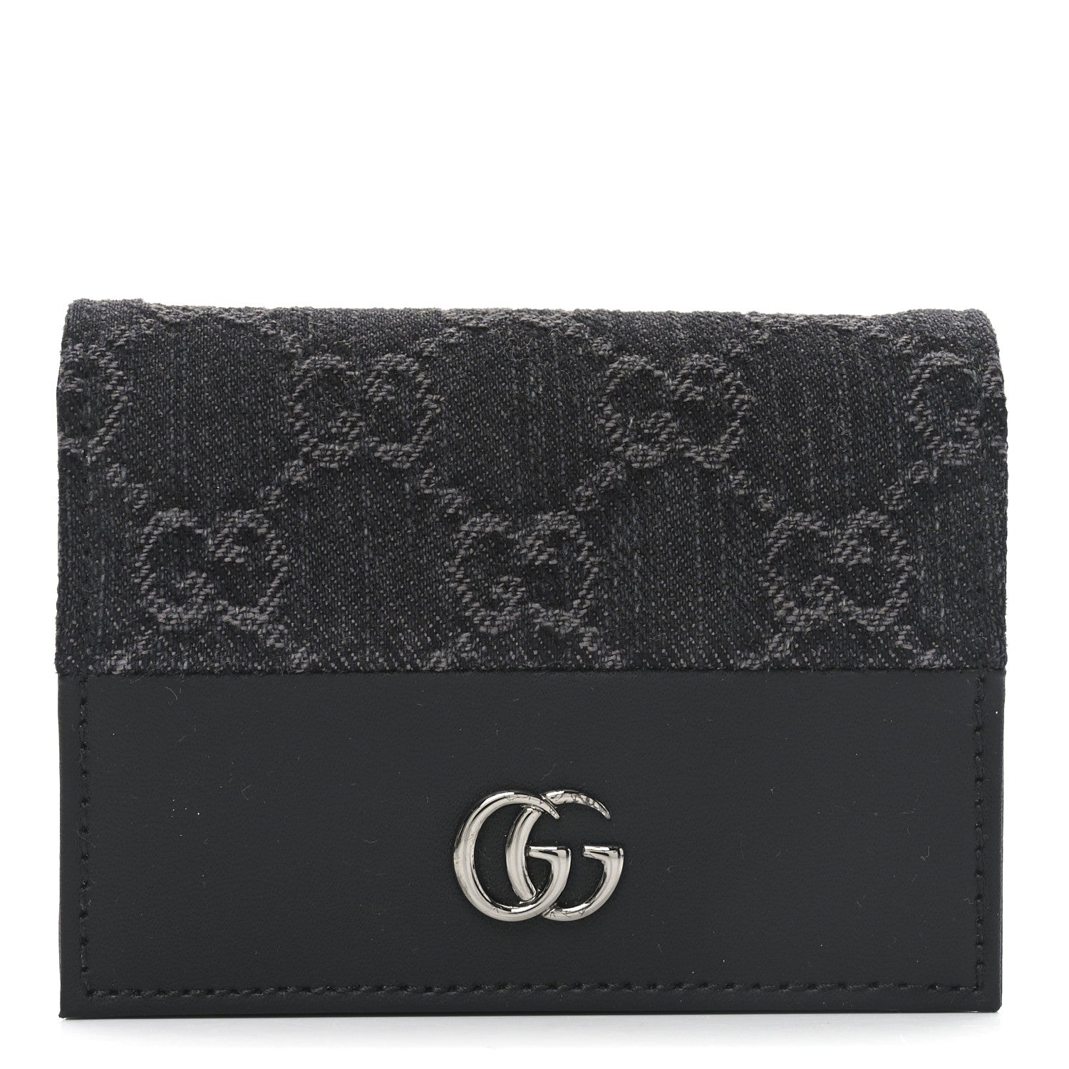 Denim GG Supreme Monogram Calfskin GG Marmont  Case Black