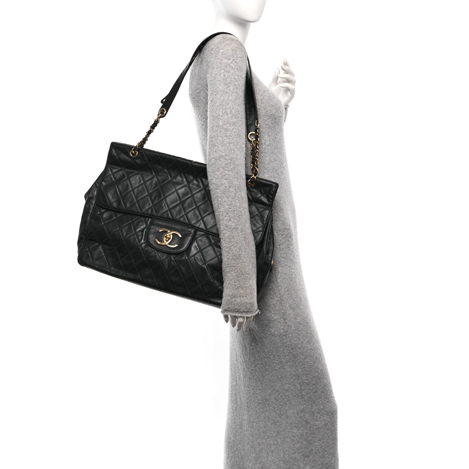 Vinyl XXL Jumbo Maxi Flap Bag