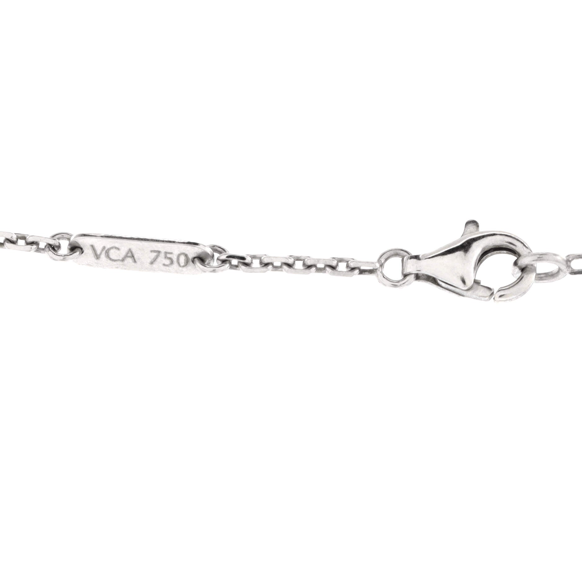 Magic Alhambra Pendant Necklace 18K White Gold and Mother of Pearl