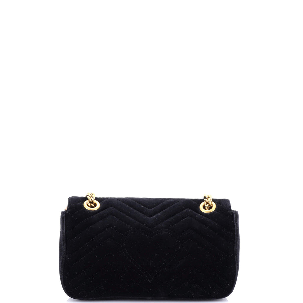 GG Marmont Flap Bag Crystal Embellished Matelasse Velvet Medium
