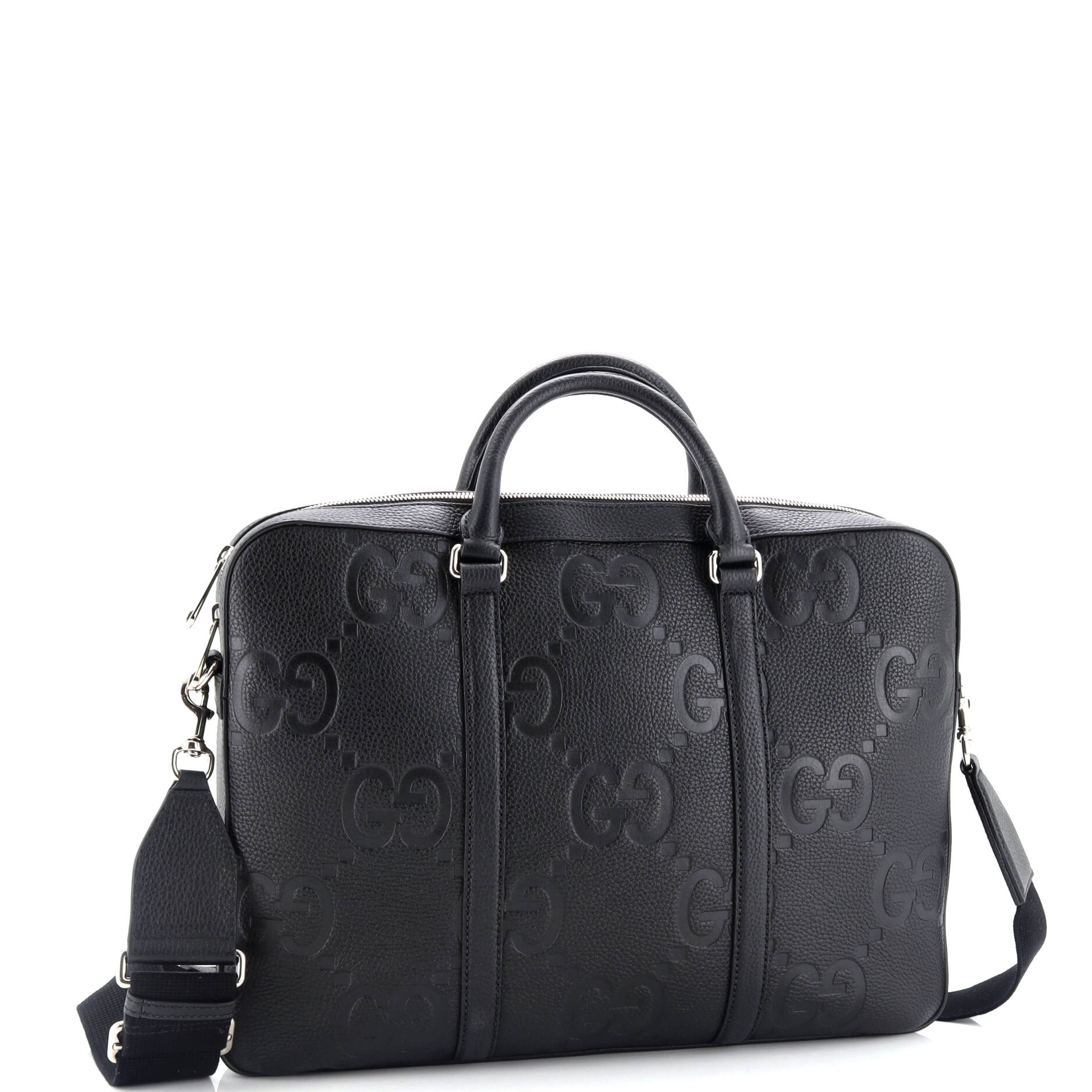 Convertible Briefcase Jumbo GG Embossed Leather