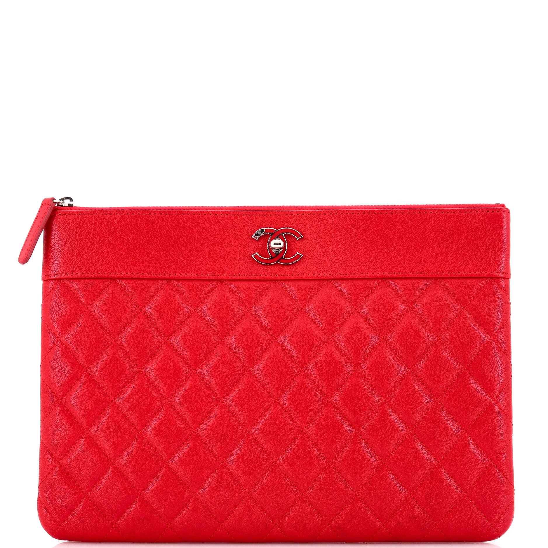 Mademoiselle Vintage O Case Clutch Quilted Sheepskin Medium