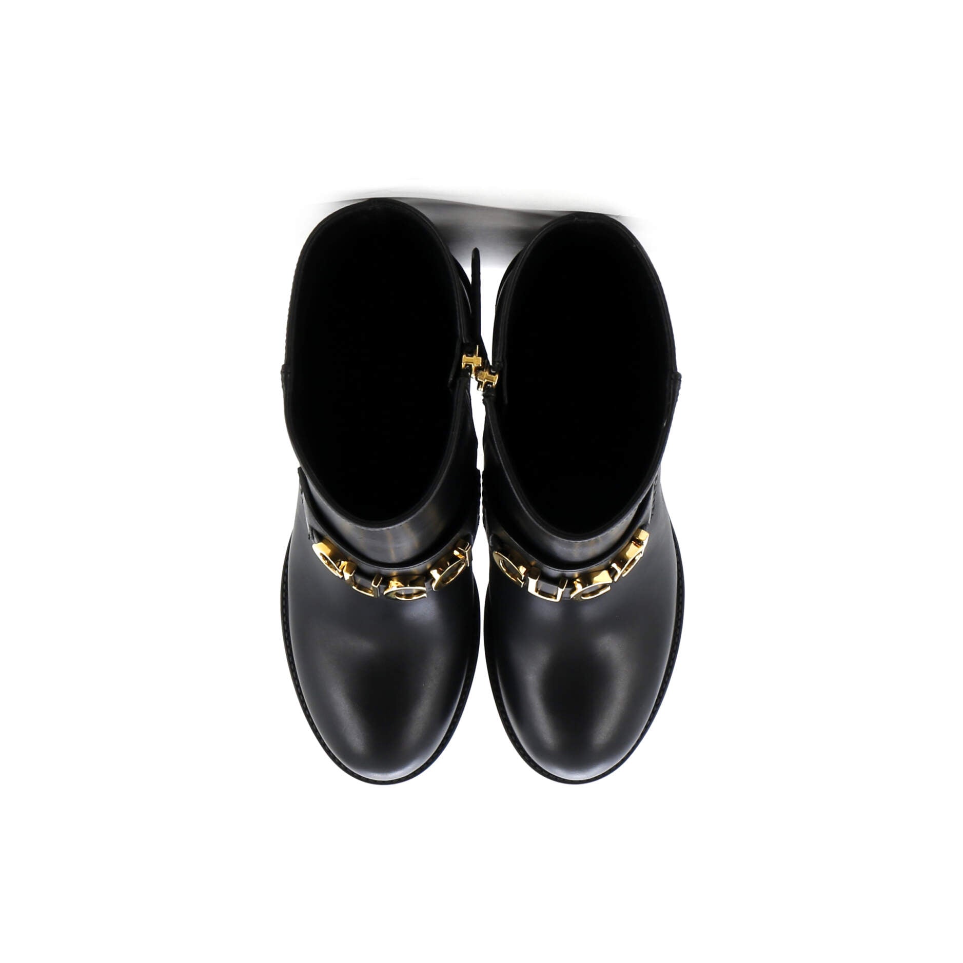 Women's Logo Heeled Ankle Boots Leather