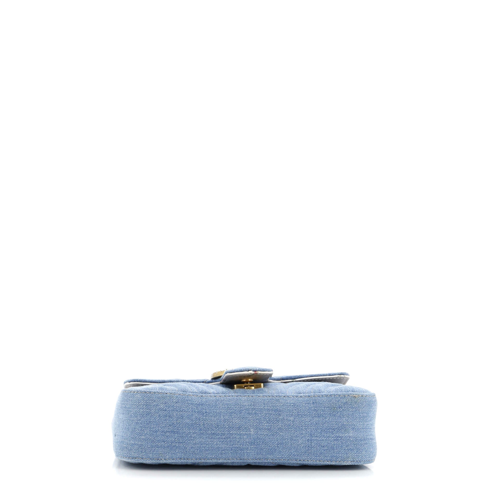Pearly GG Marmont Flap Bag Matelasse Denim Mini