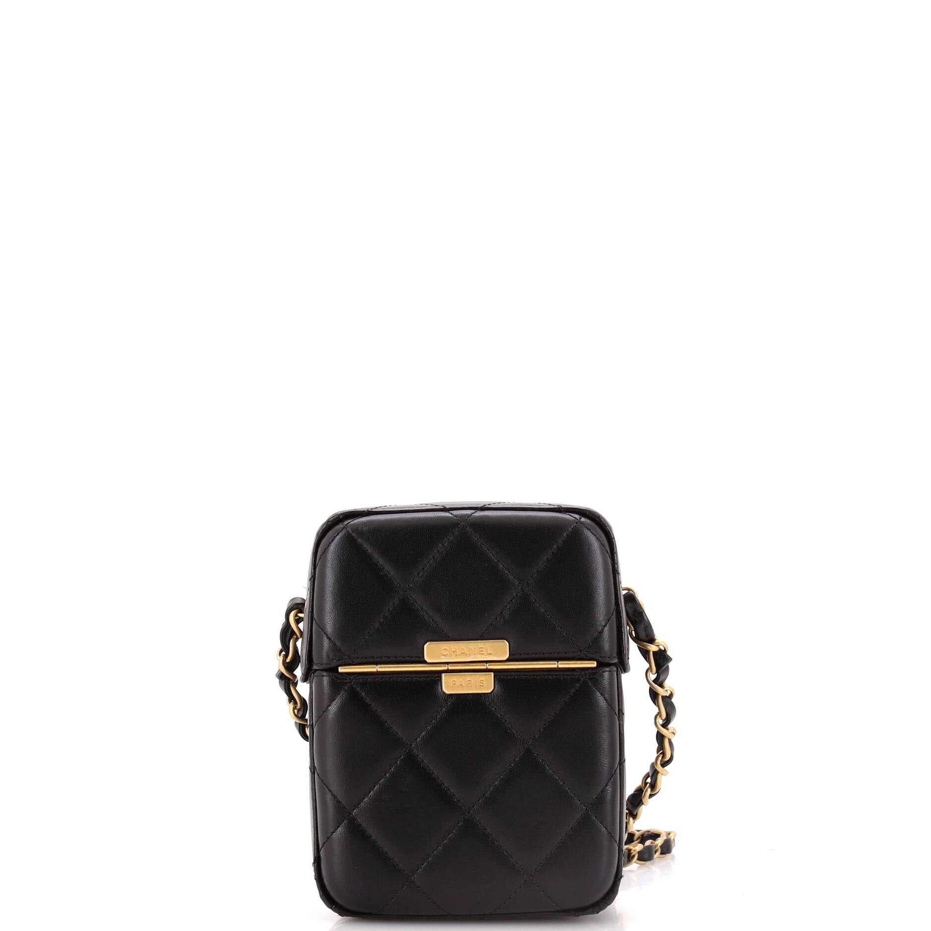 Diamond Lock CC Phone Holder Crossbody Bag Quilted Lambskin Mini