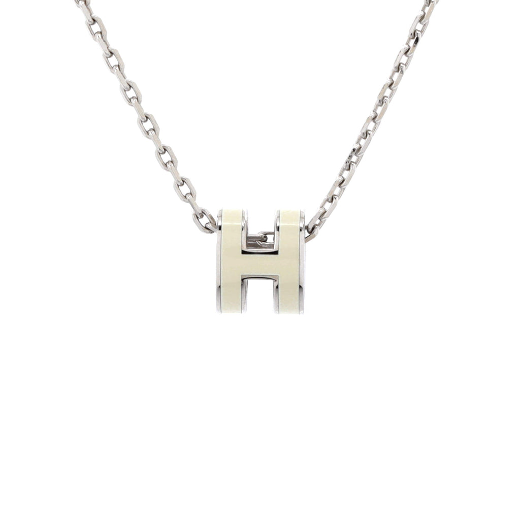 Pop H Pendant Chain Necklace Metal and Enamel Mini