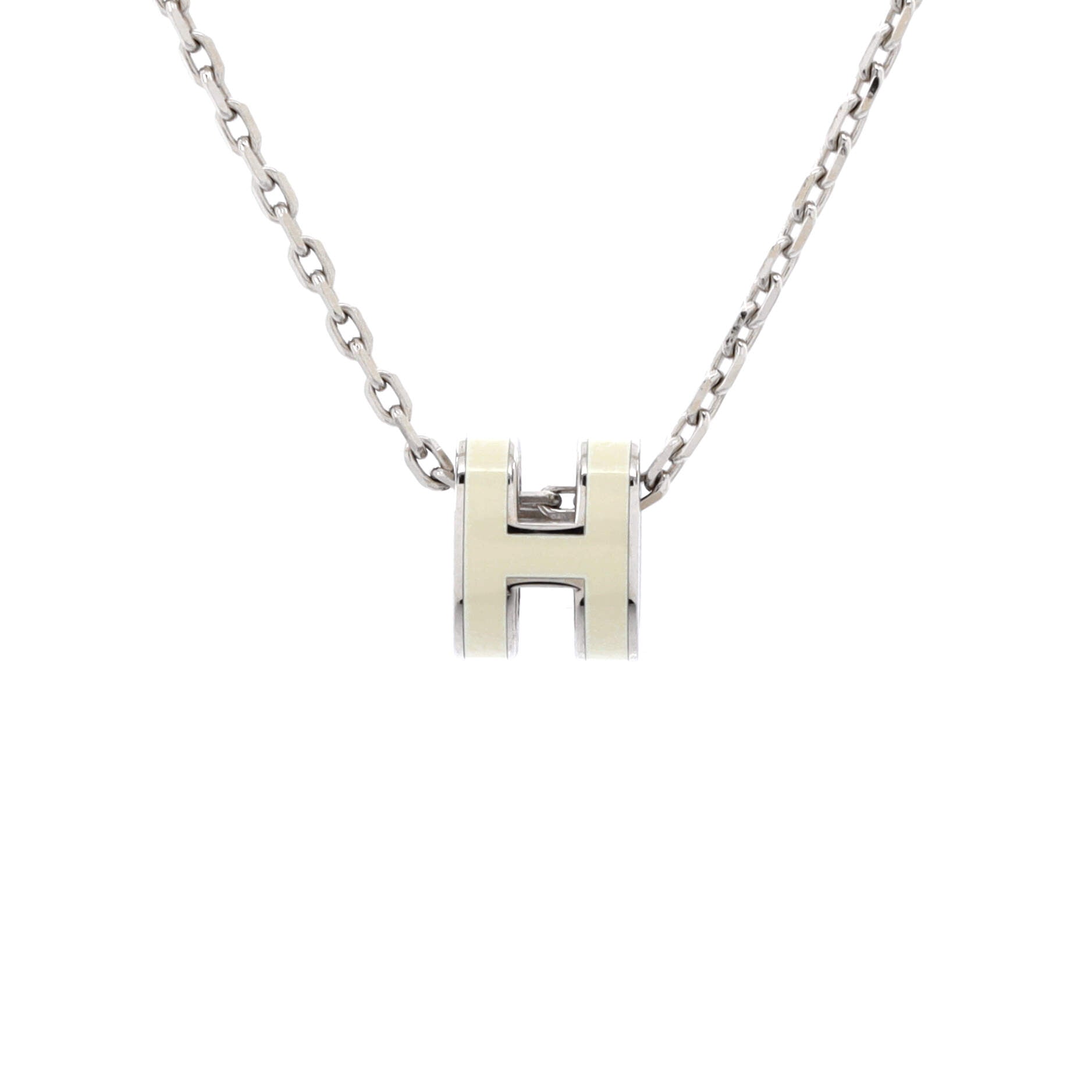 Pop H Pendant Chain Necklace Metal and Enamel Mini