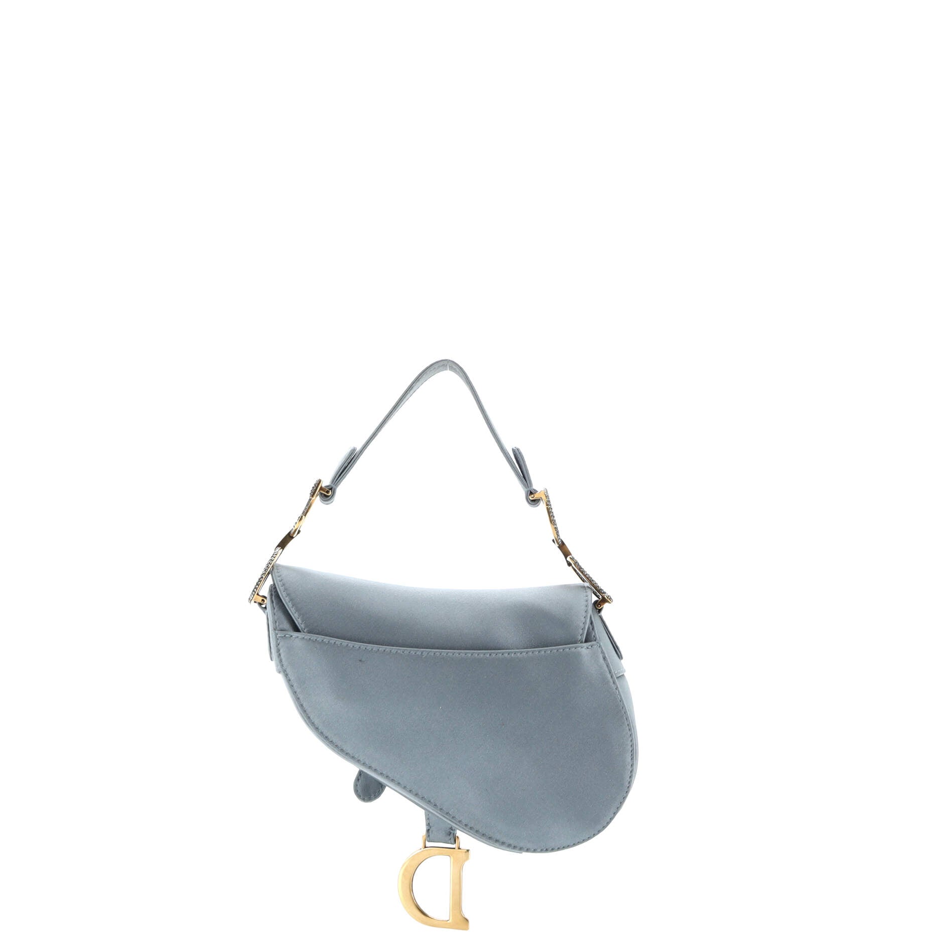 Saddle Handbag Satin with Crystals Mini