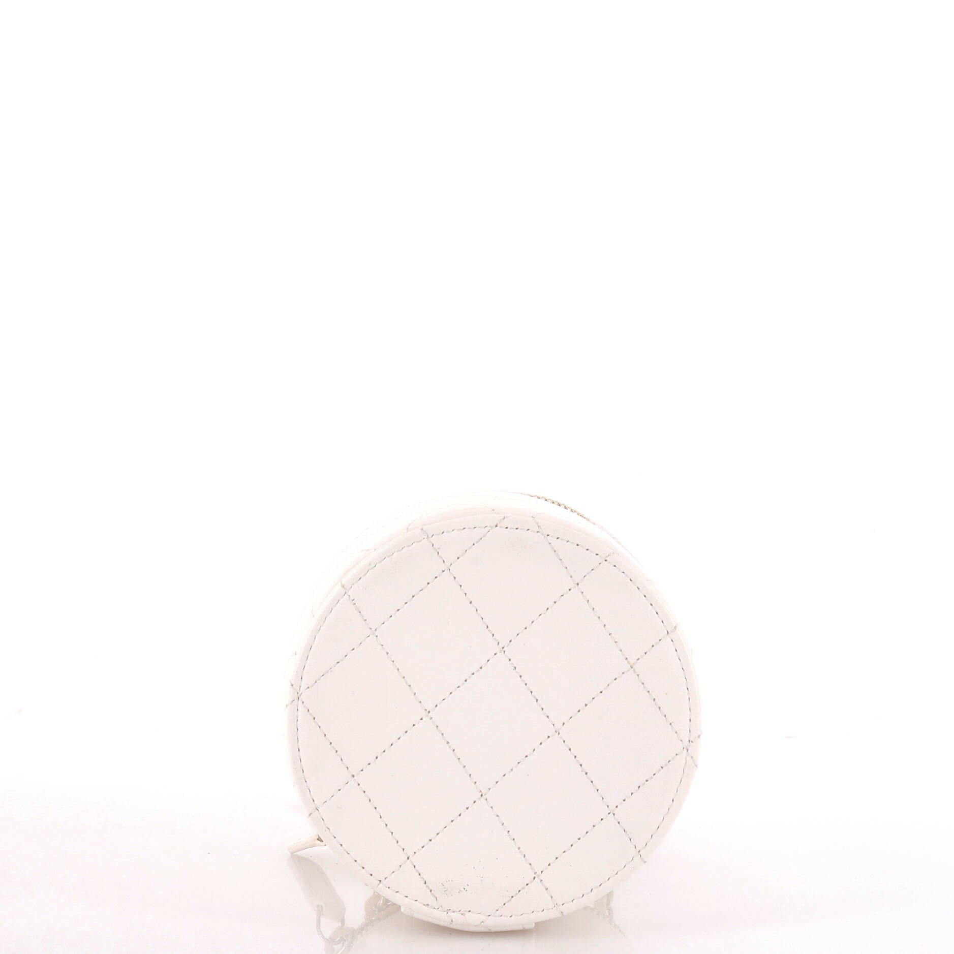 CC Round Vanity Case with Chain Quilted Lambskin Mini
