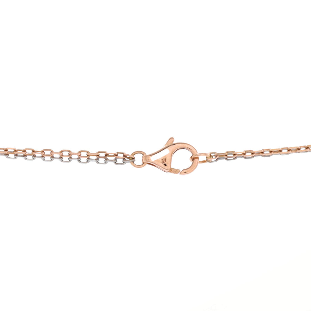 Love 3 Ring Pendant Necklace 18K Rose Gold and 18K White Gold with 6 Diamonds