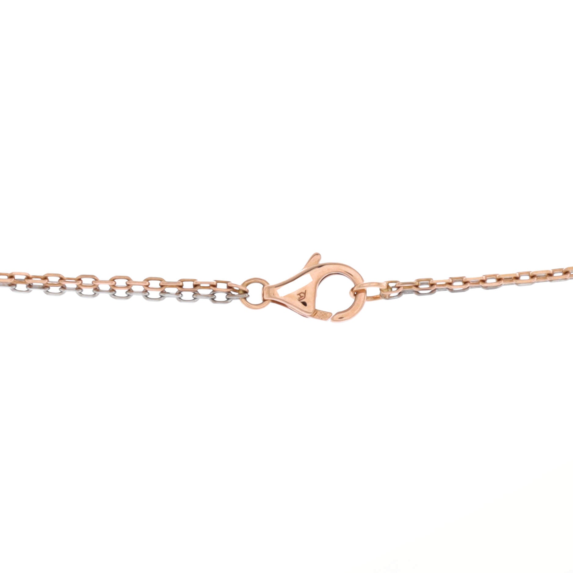 Love 3 Ring Pendant Necklace 18K Rose Gold and 18K White Gold with 6 Diamonds