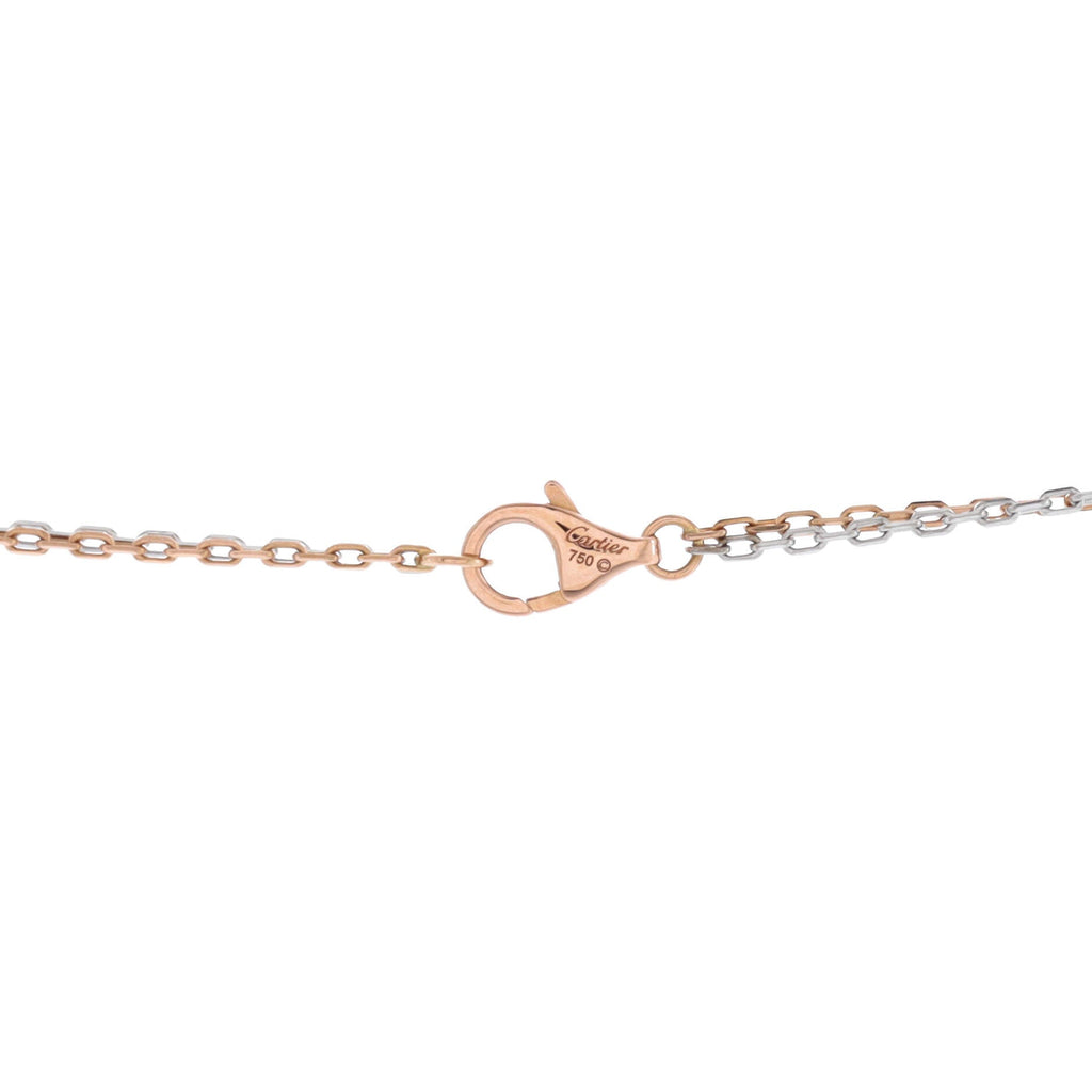 Love 3 Ring Pendant Necklace 18K Rose Gold and 18K White Gold with 6 Diamonds