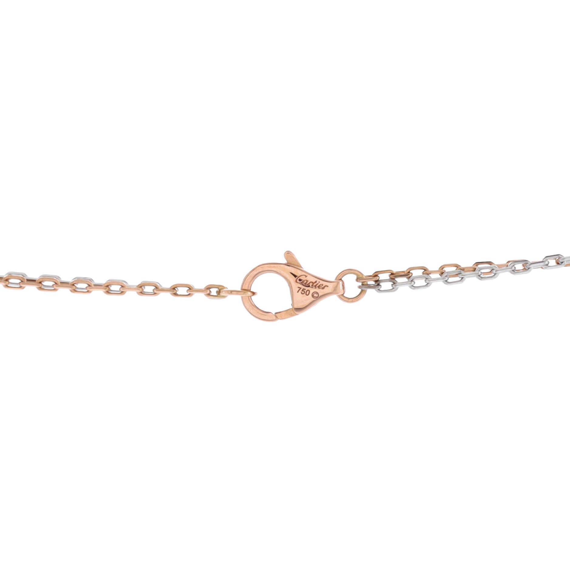 Love 3 Ring Pendant Necklace 18K Rose Gold and 18K White Gold with 6 Diamonds