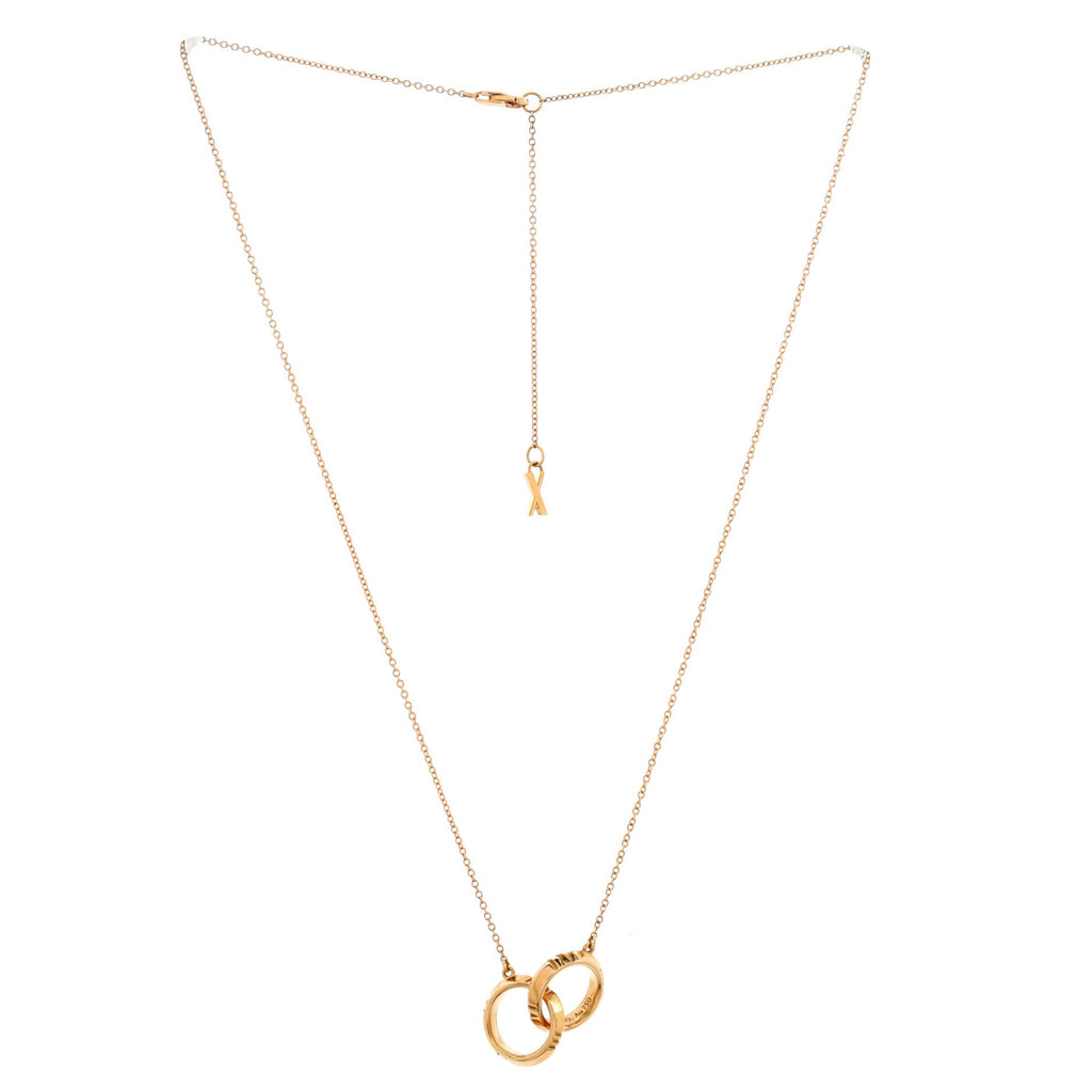 Atlas X Closed Interlocking Pendant Necklace 18K Rose Gold