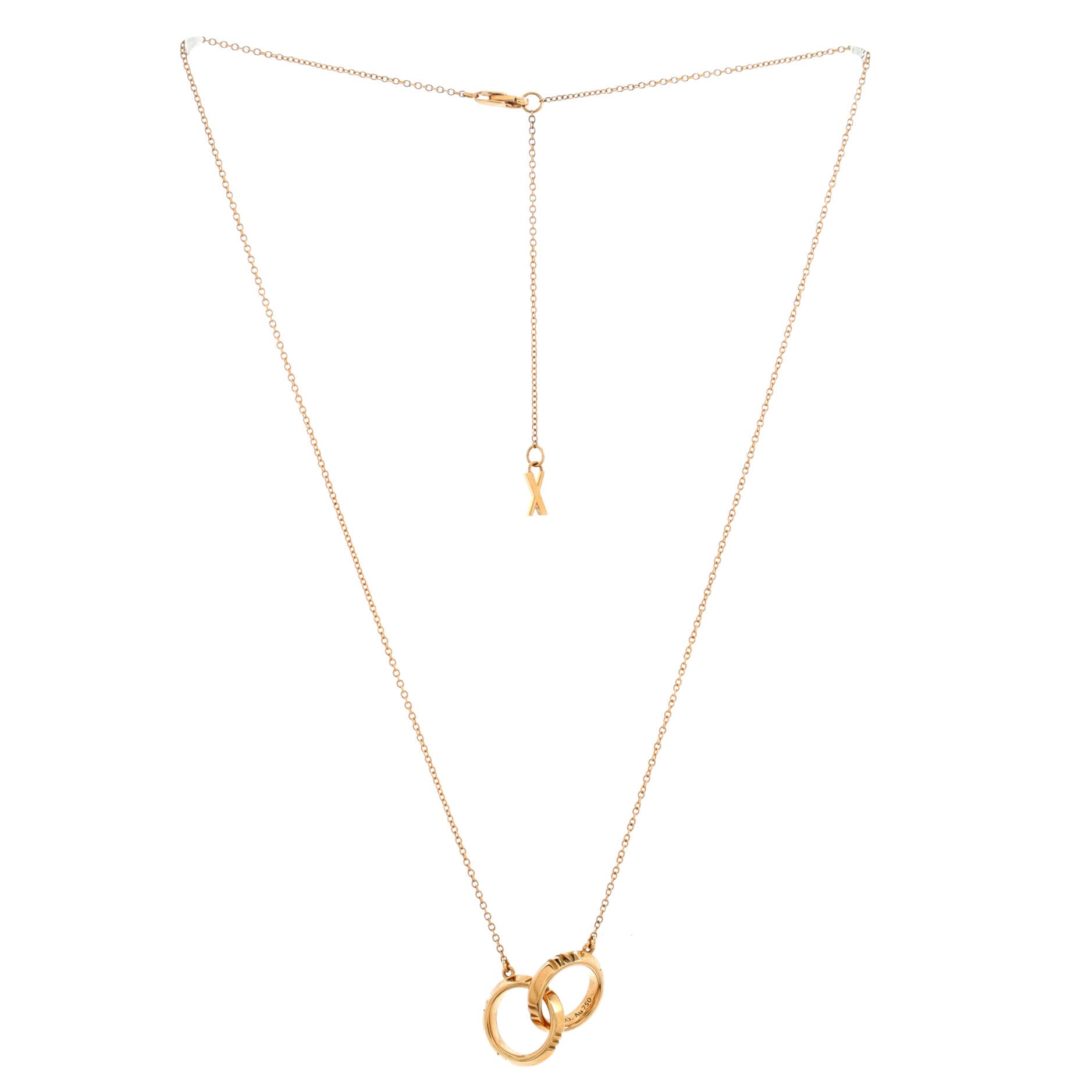 Atlas X Closed Interlocking Pendant Necklace 18K Rose Gold