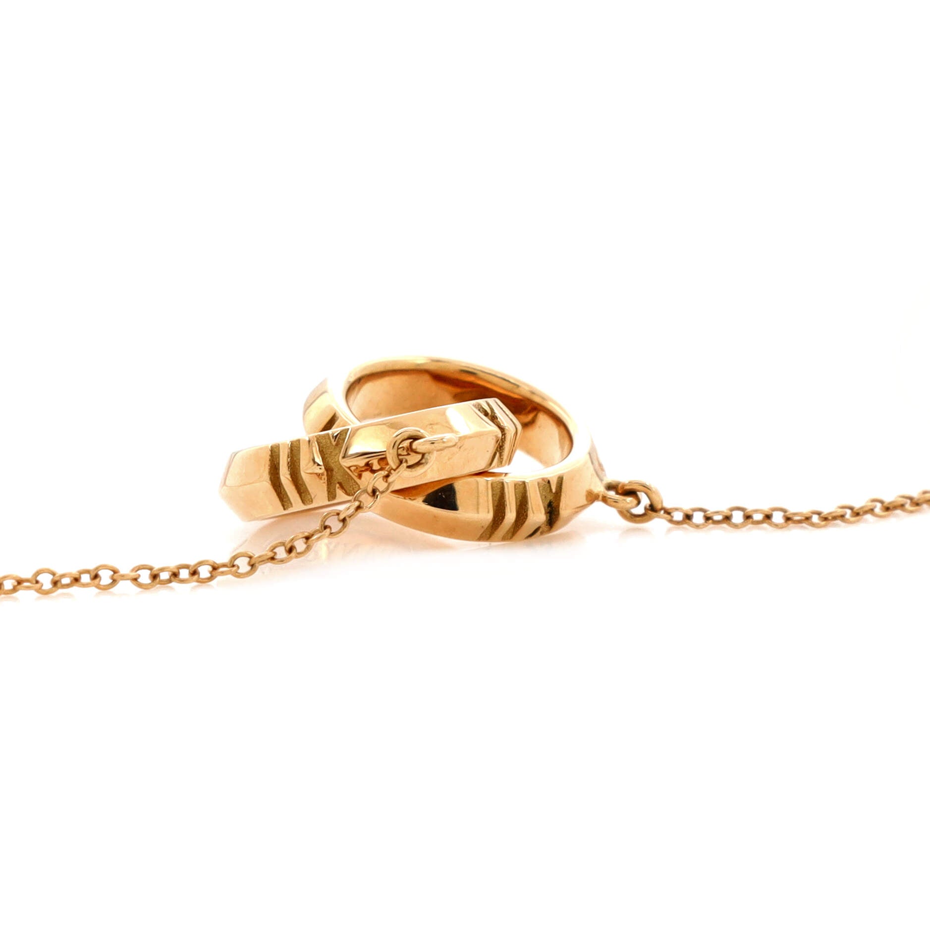 Atlas X Closed Interlocking Pendant Necklace 18K Rose Gold