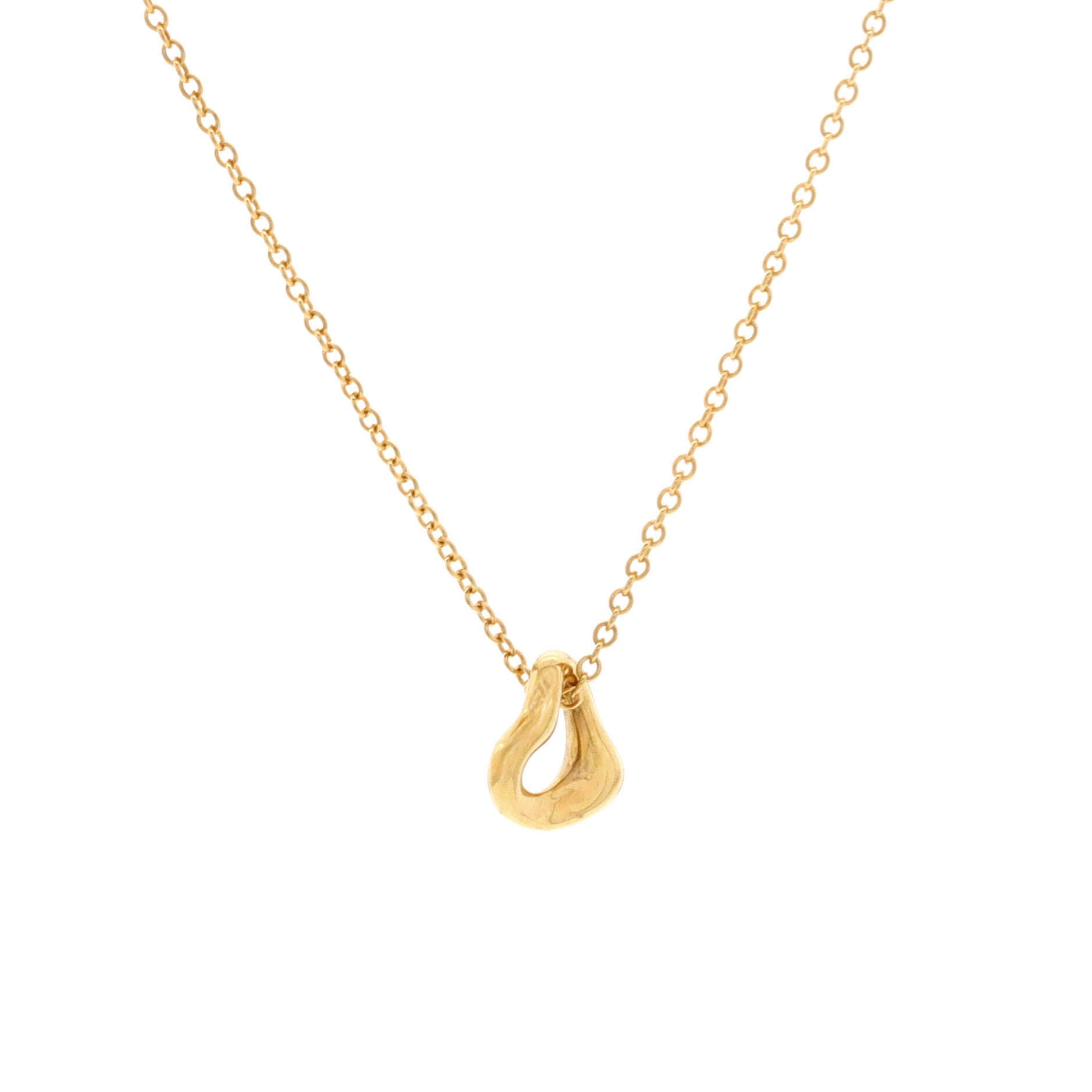 Elsa Peretti Open Heart Pendant Necklace 18K Yellow Gold 7mm
