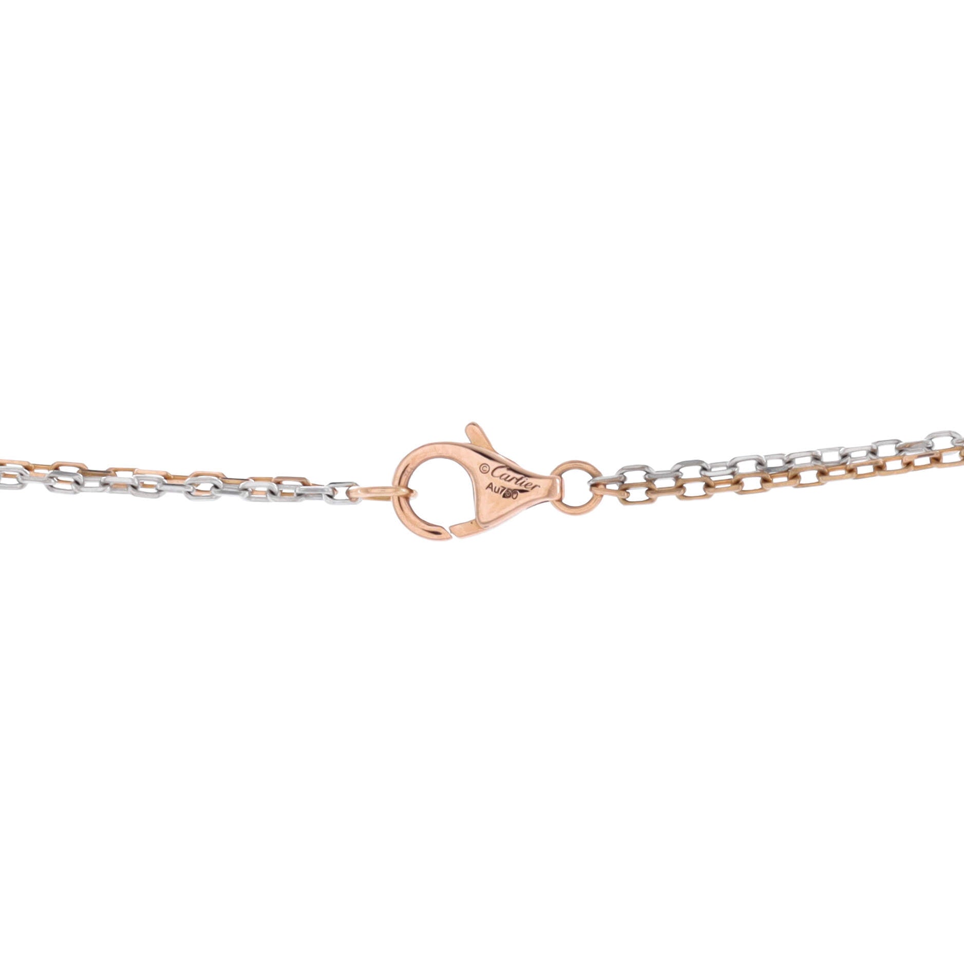 Love 3 Ring Pendant Necklace 18K Rose Gold and 18K White Gold with 6 Diamonds