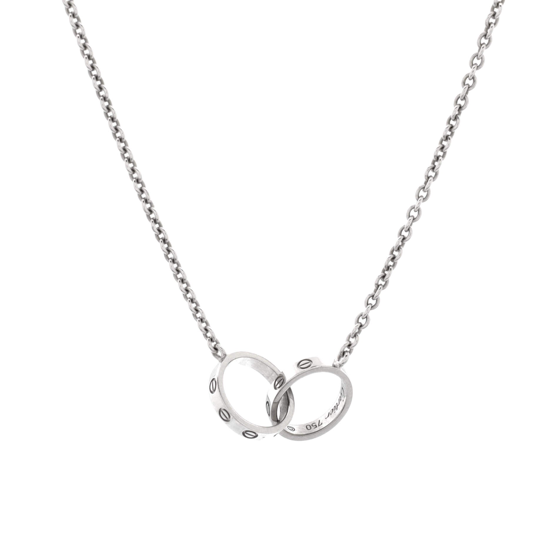 Love Interlocking Necklace 18K White Gold