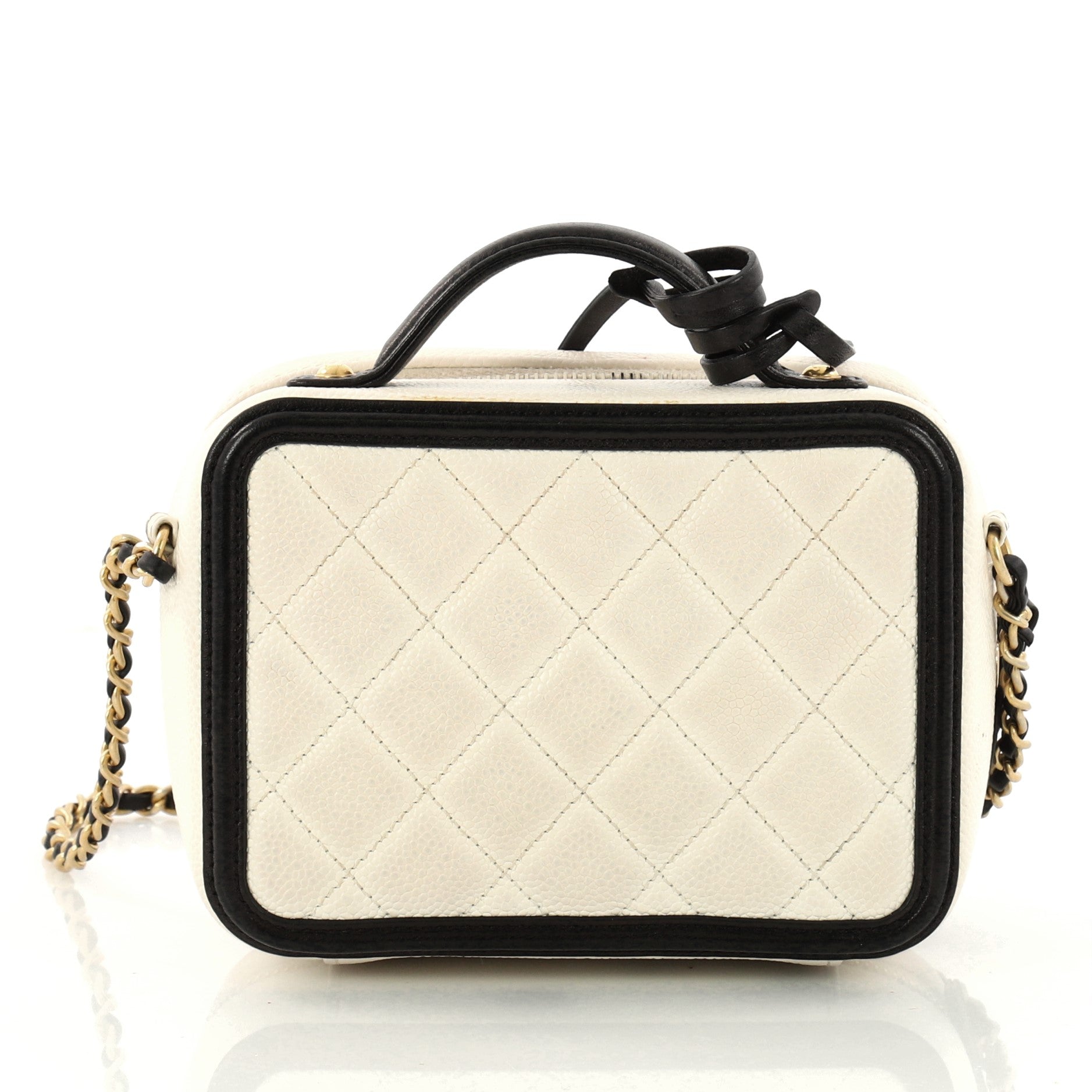 Filigree Vanity Case Quilted Caviar Mini