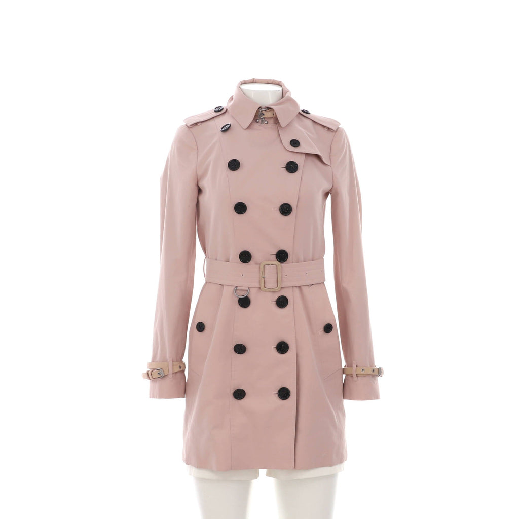 Women's Double Breasted Belted Mid-Length Trench Coat Cotton