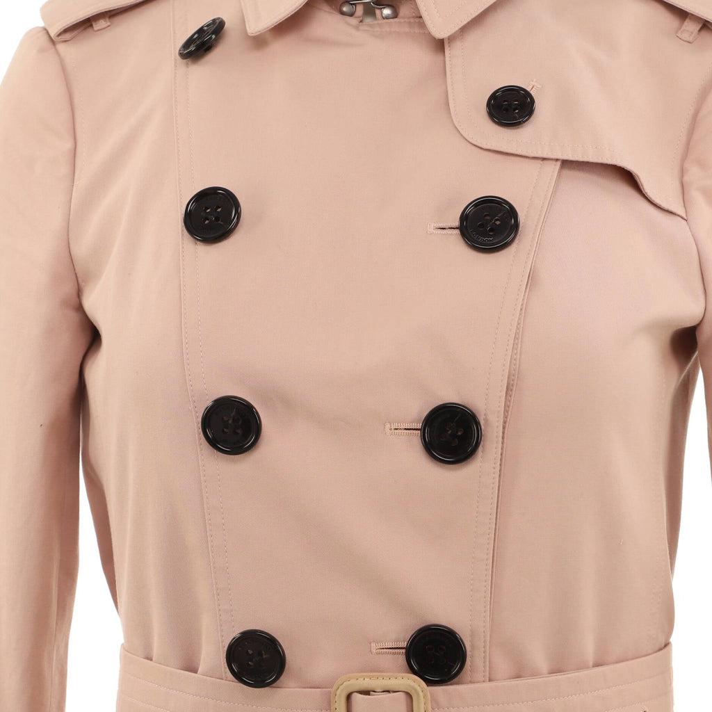 Women's Double Breasted Belted Mid-Length Trench Coat Cotton