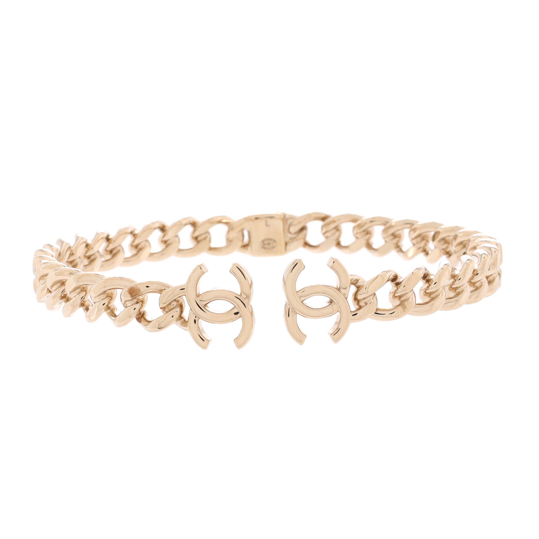 CC Chain Link Choker Necklace Metal
